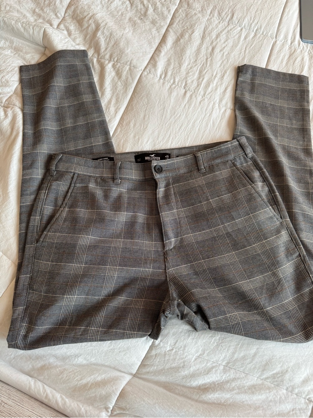 Hollister Gray Plaid Slim Dress Pants